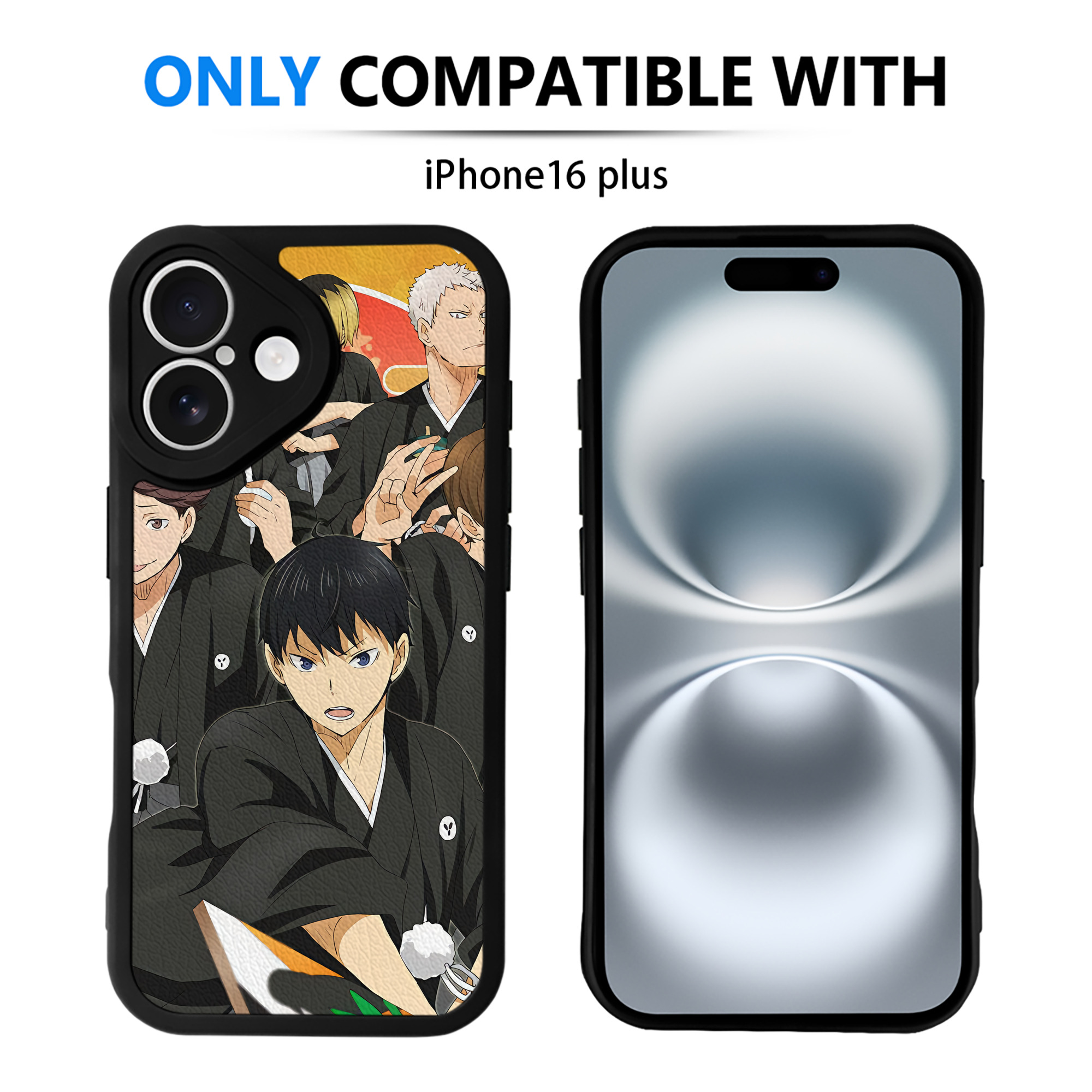 （画像用） ハイキュー!! Haikyu!! 【iPhone 16シリーズ対応】シリコンスマホケース（レザー調） 材質：シリコン